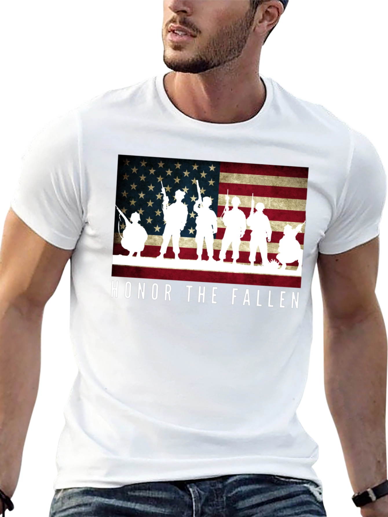 Honor The Fallen Patriotic Graphic T-Shirt