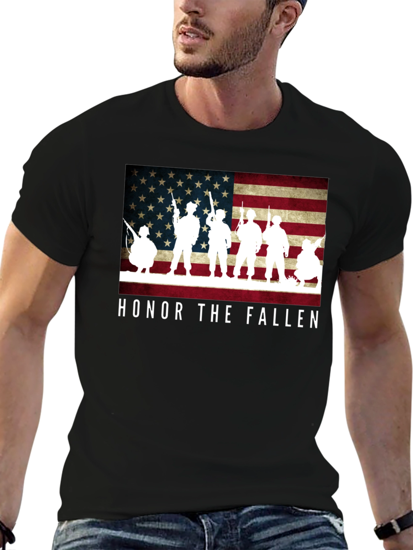 Honor The Fallen Patriotic Graphic T-Shirt