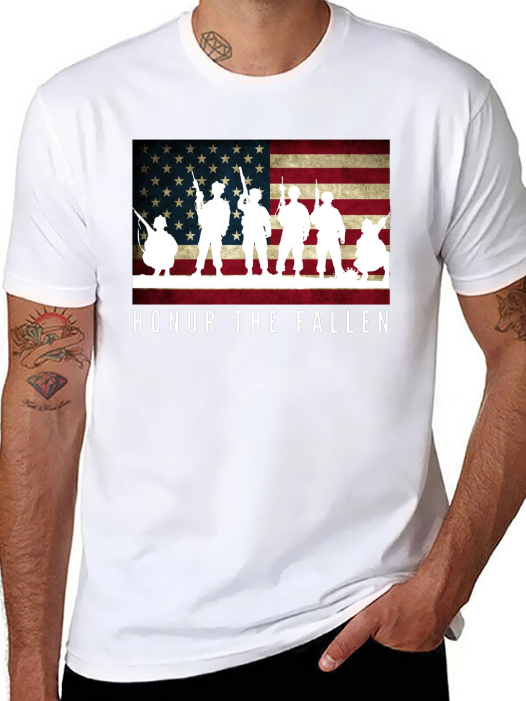 Honor The Fallen Patriotic Graphic T-Shirt