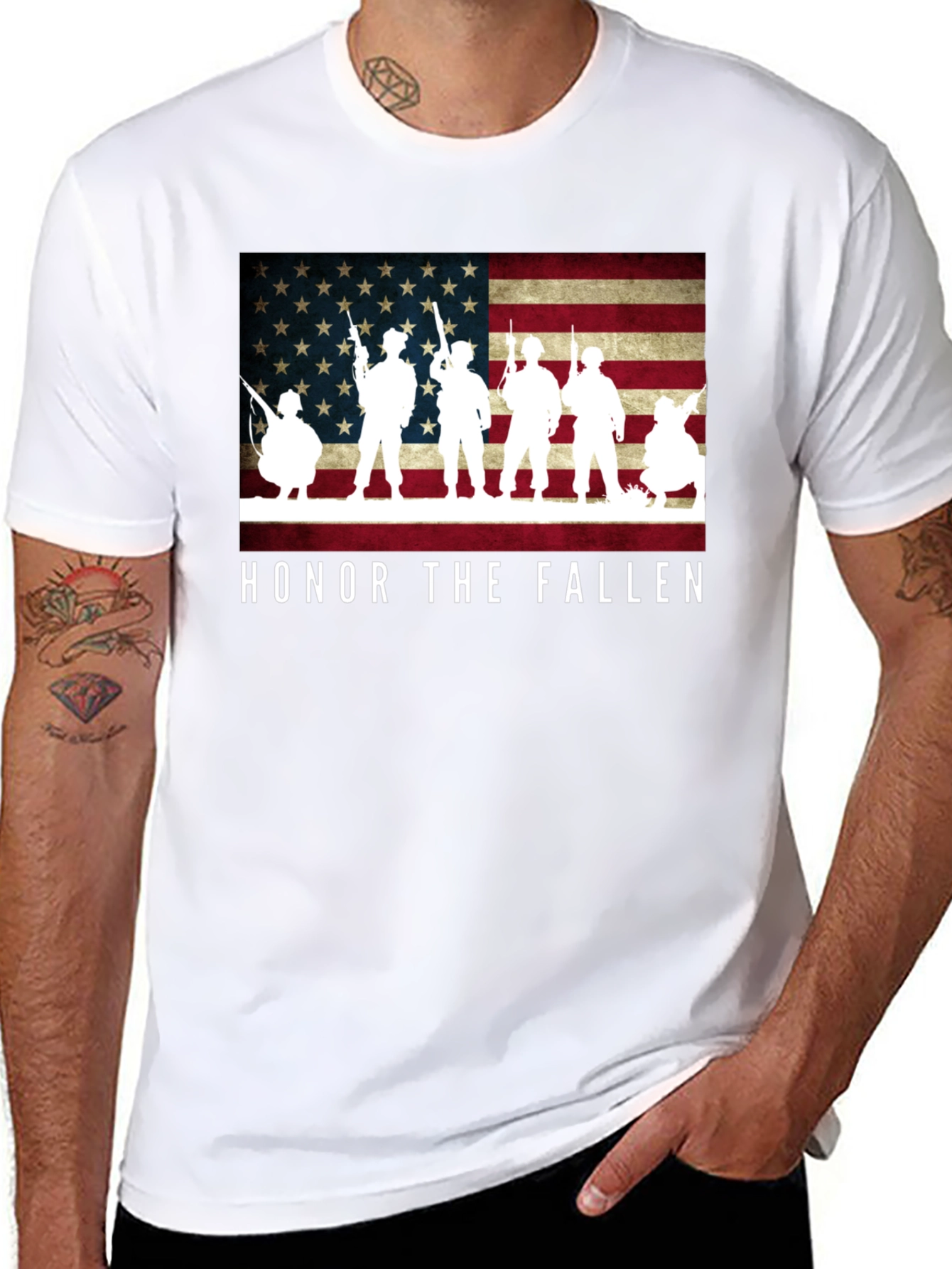 Honor The Fallen Patriotic Graphic T-Shirt