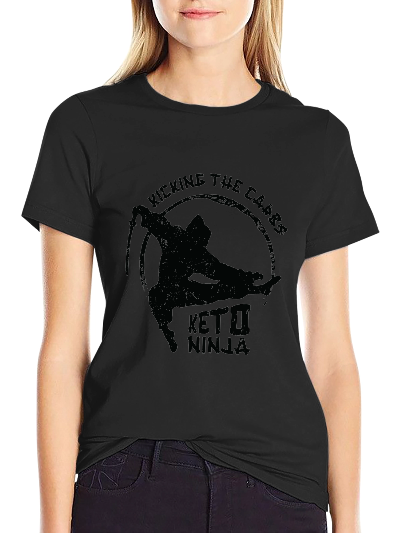 Keto Ninja Graphic T-Shirt - Kick the Carbs!
