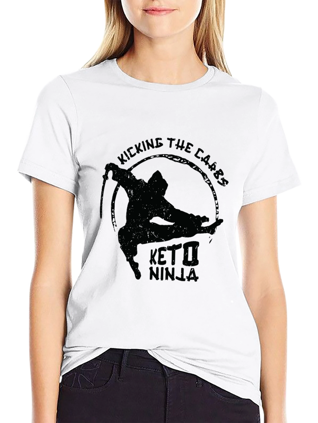 Keto Ninja Graphic T-Shirt - Kick the Carbs!