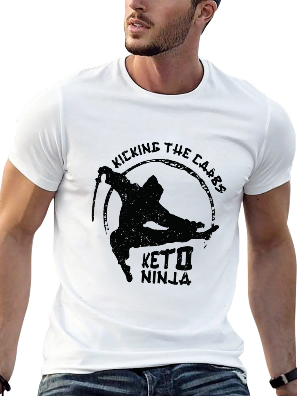 Keto Ninja Graphic T-Shirt - Kick the Carbs!