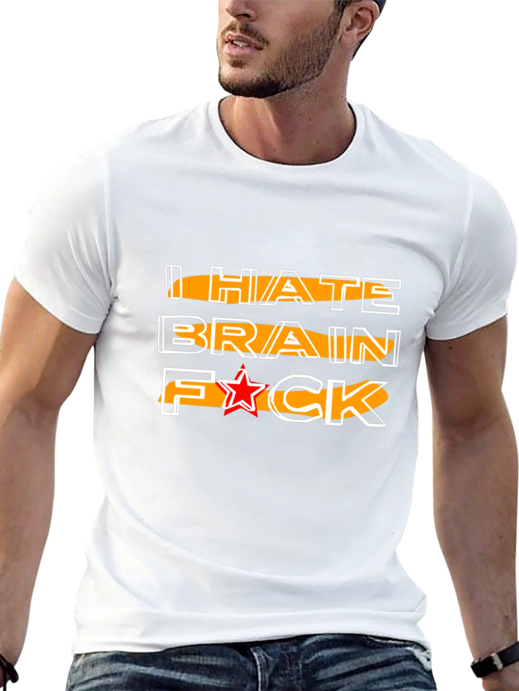 I HATE BRAIN Funny Graphic Tee