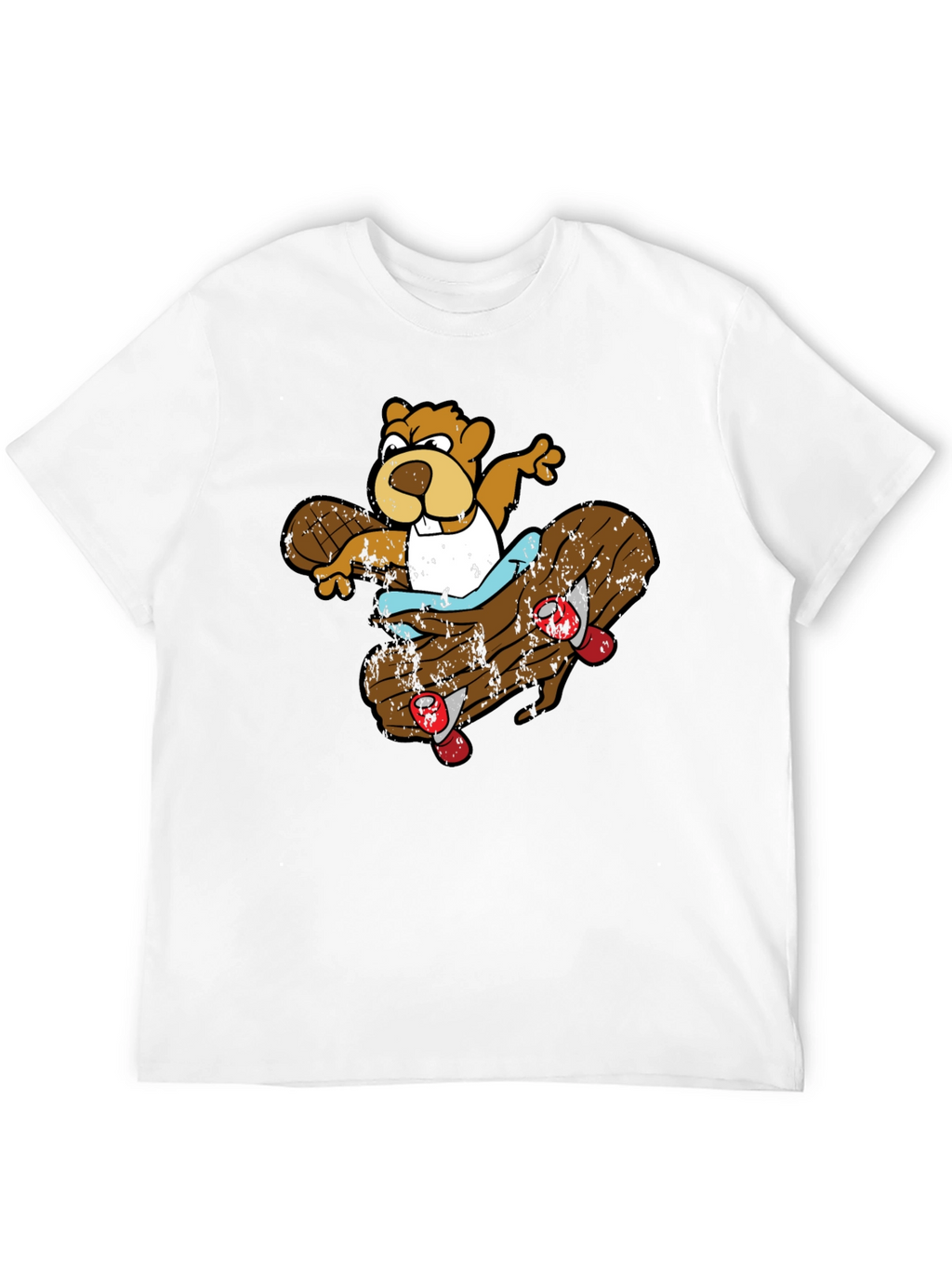 Skating Beaver Graphic T-Shirt - Black