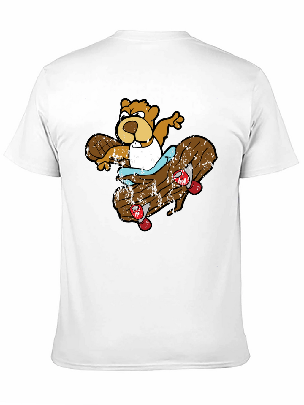 Skating Beaver Graphic T-Shirt - Black