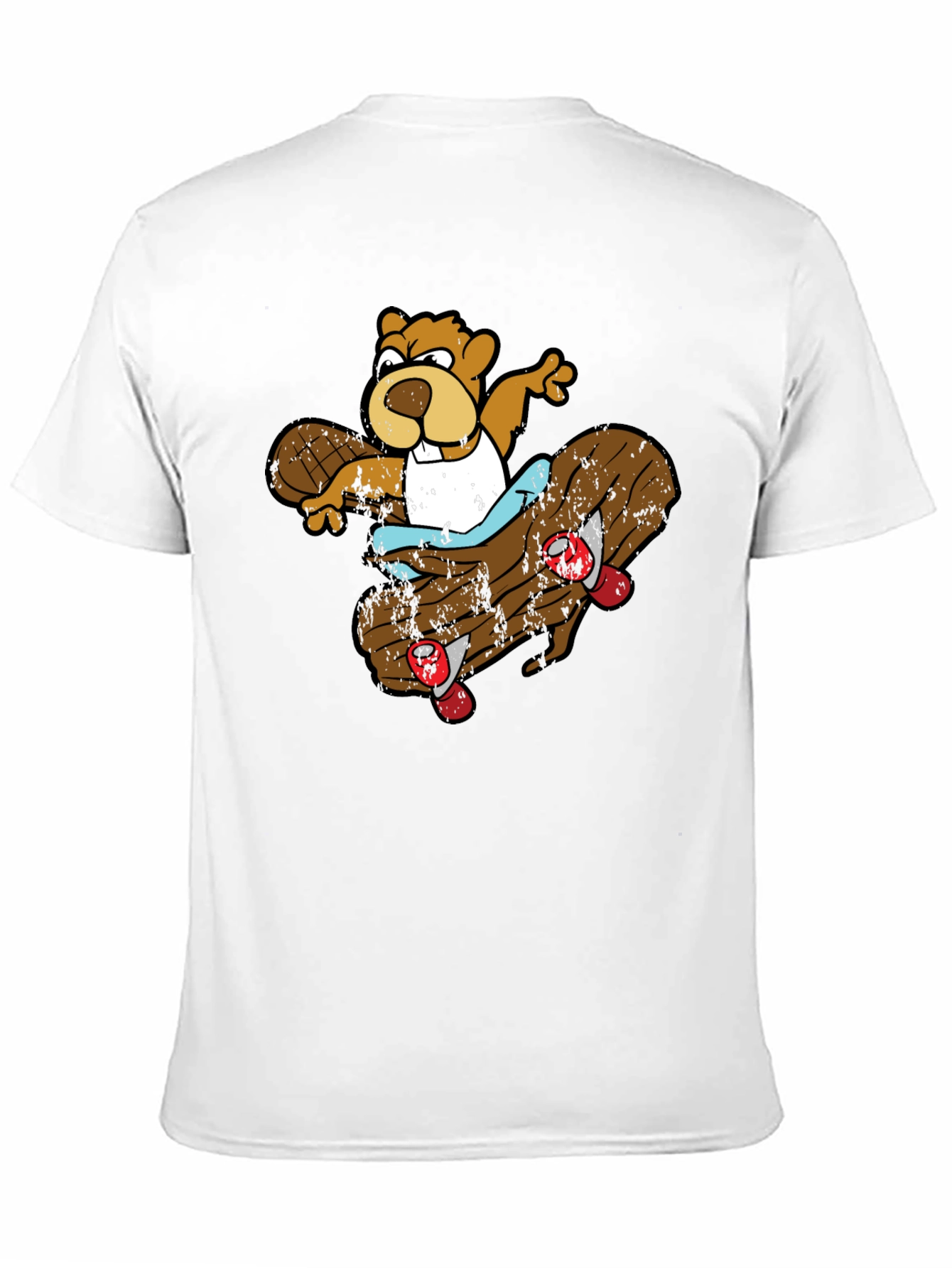 Skating Beaver Graphic T-Shirt - Black