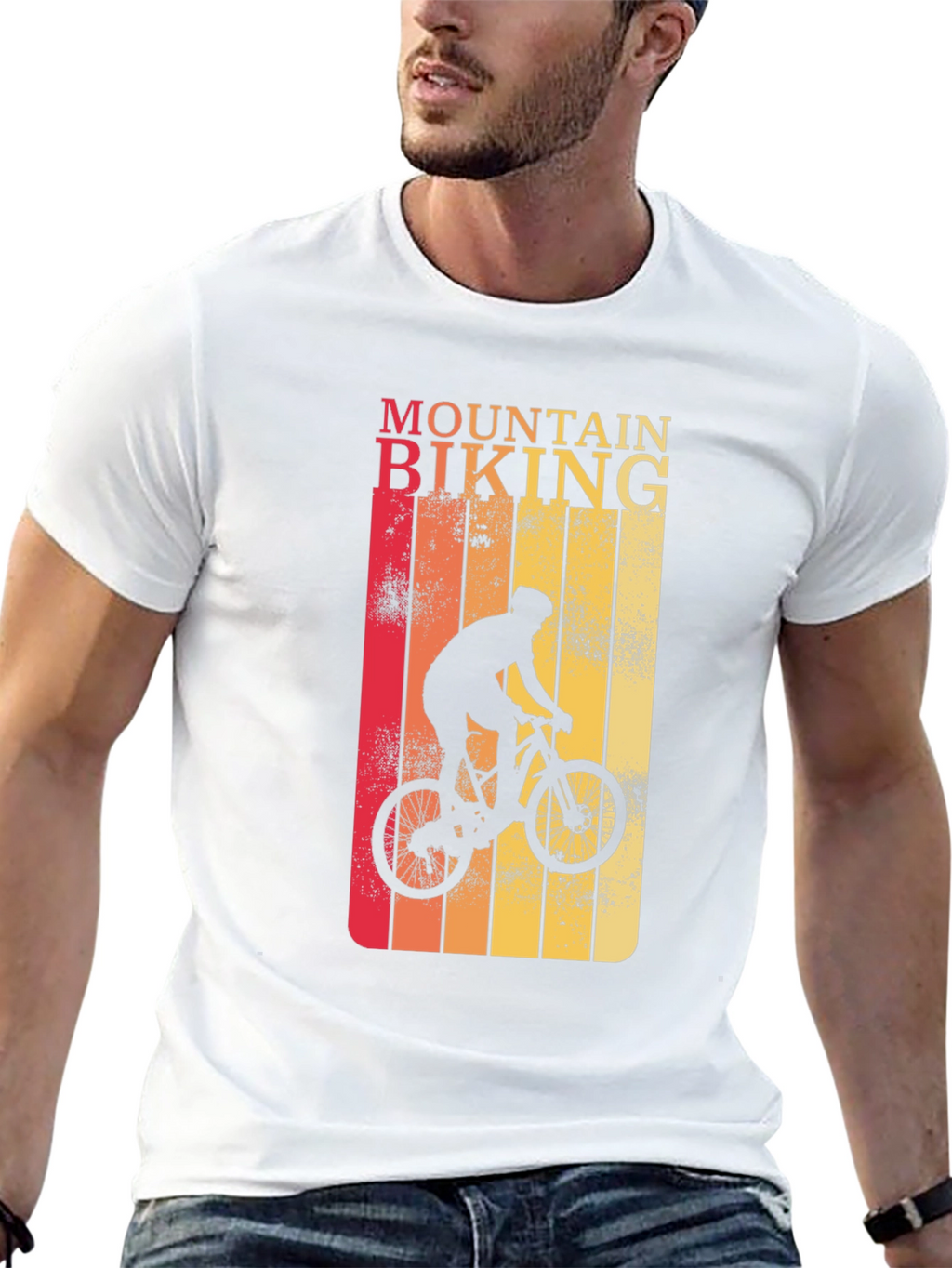 Mountain Biking Graphic Tee - Retro Style