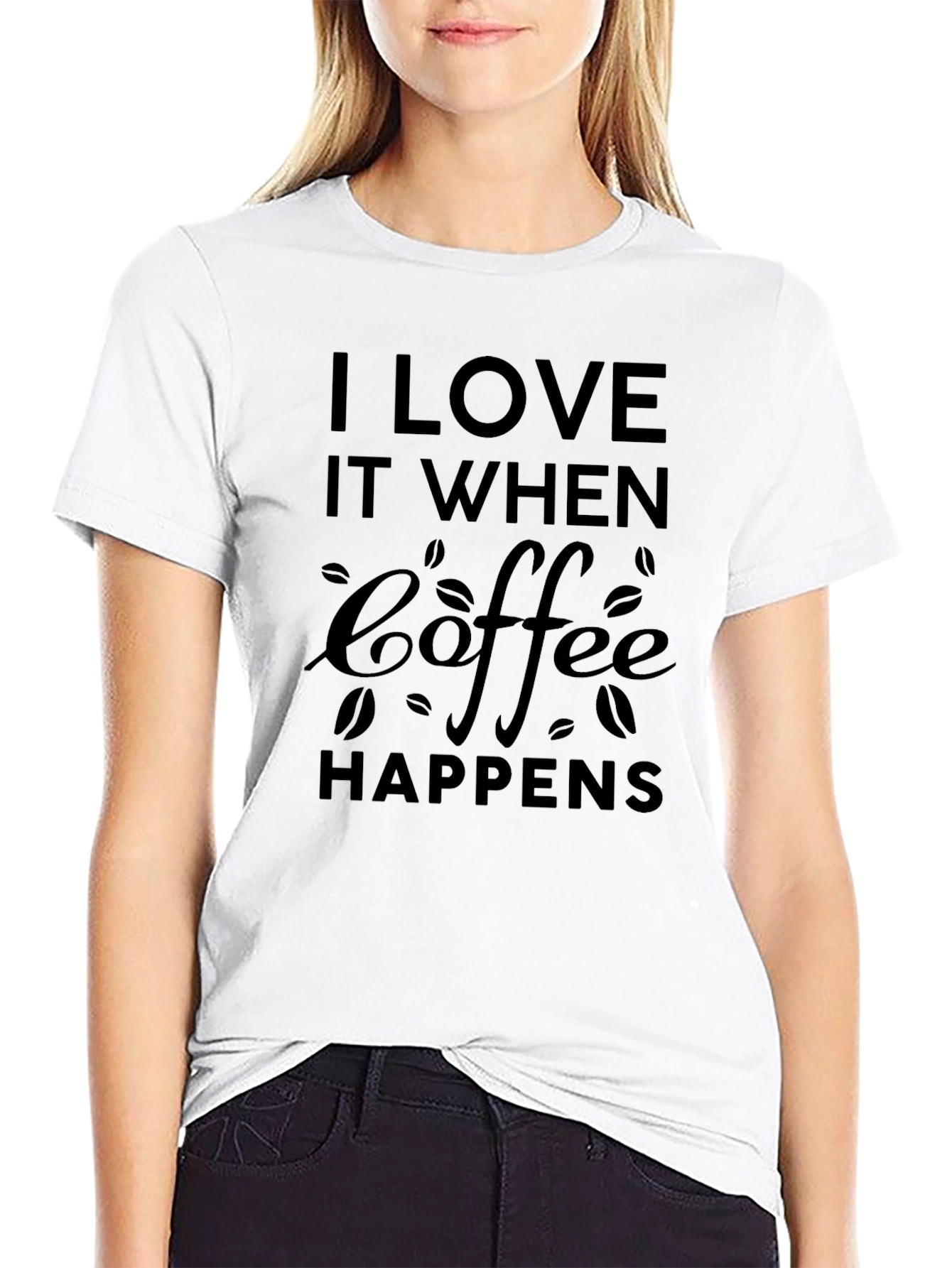 Coffee Happens Black Graphic Tee