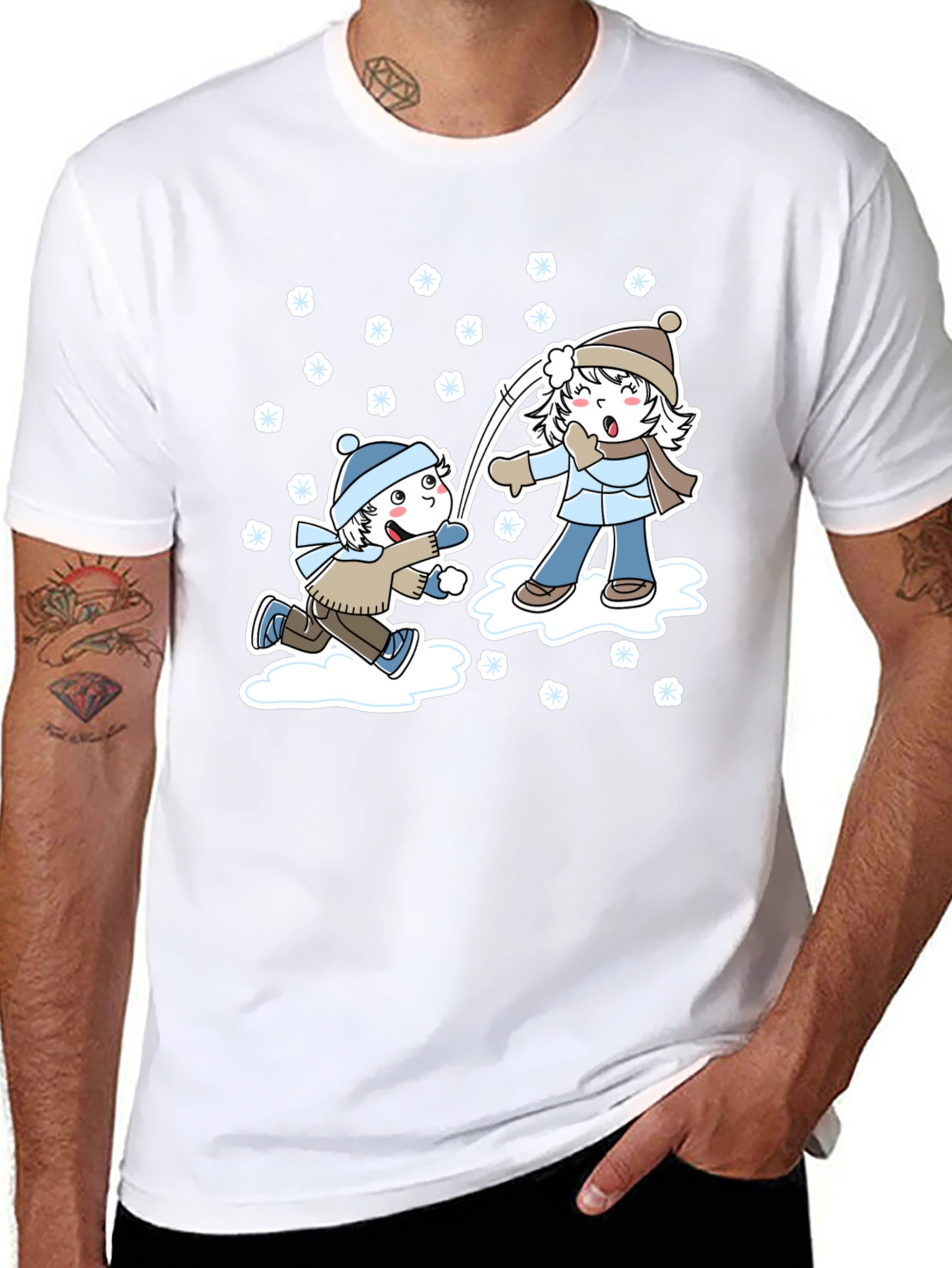 Winter Snowball Fight Graphic Tee