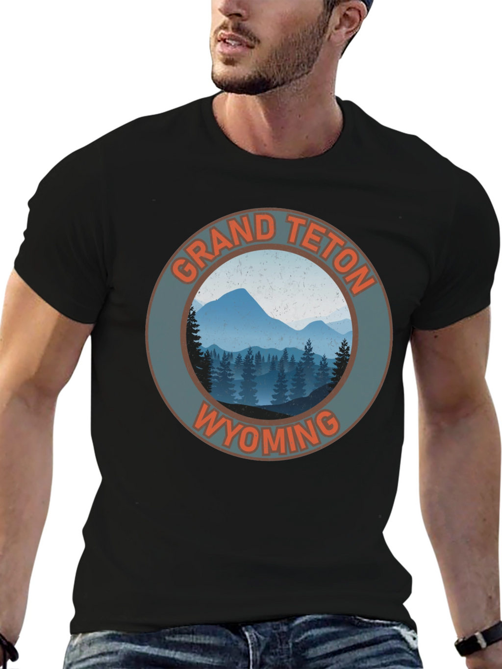 Grand Teton Wyoming Black T-Shirt