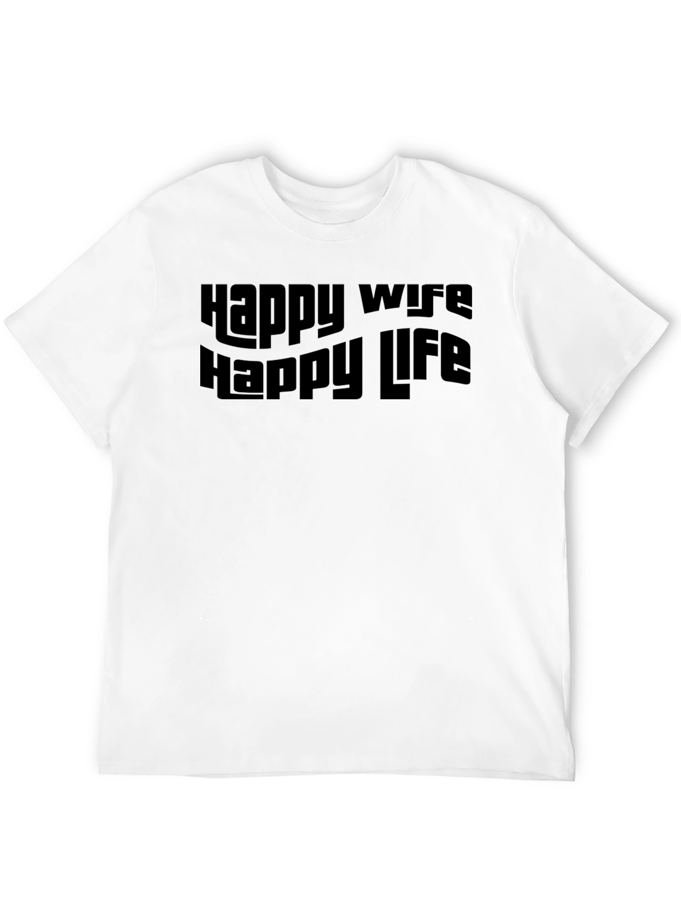 Happy Wife Happy Life Black Graphic Tee