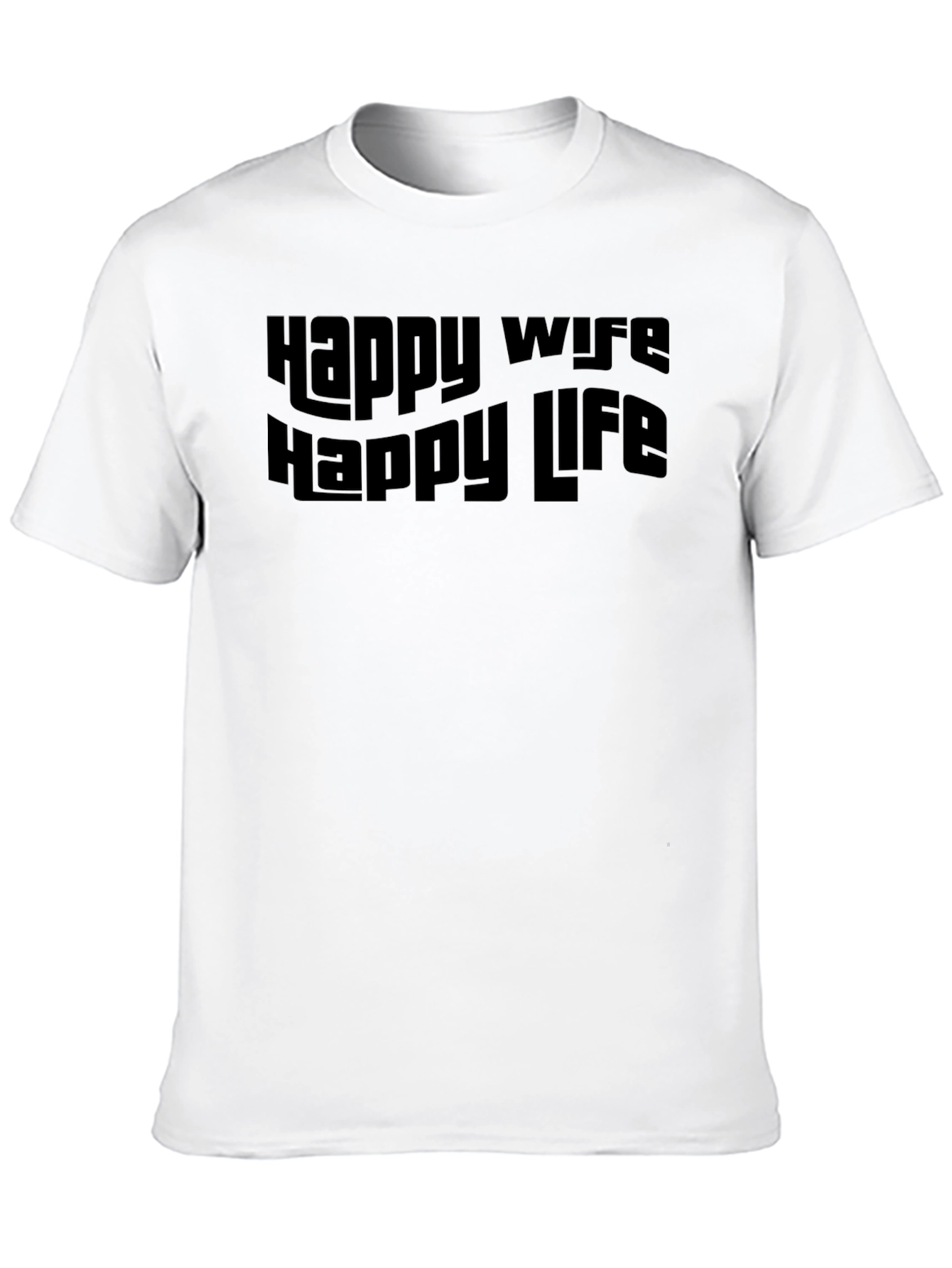 Happy Wife Happy Life Black Graphic Tee