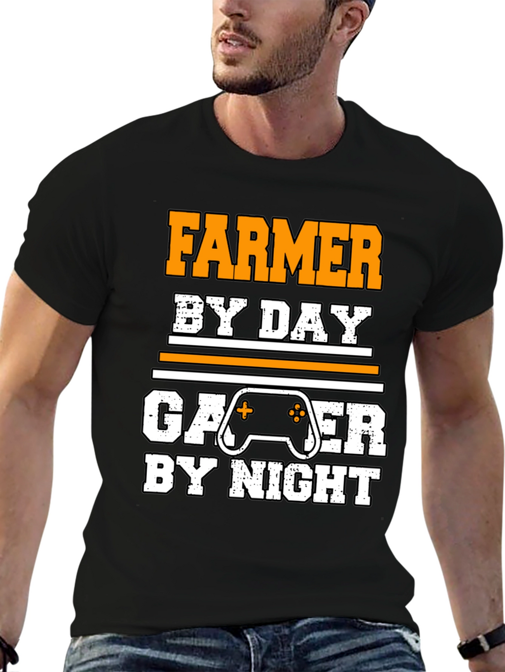 Farmer by Day Gamer by Night Novelty T-Shirt