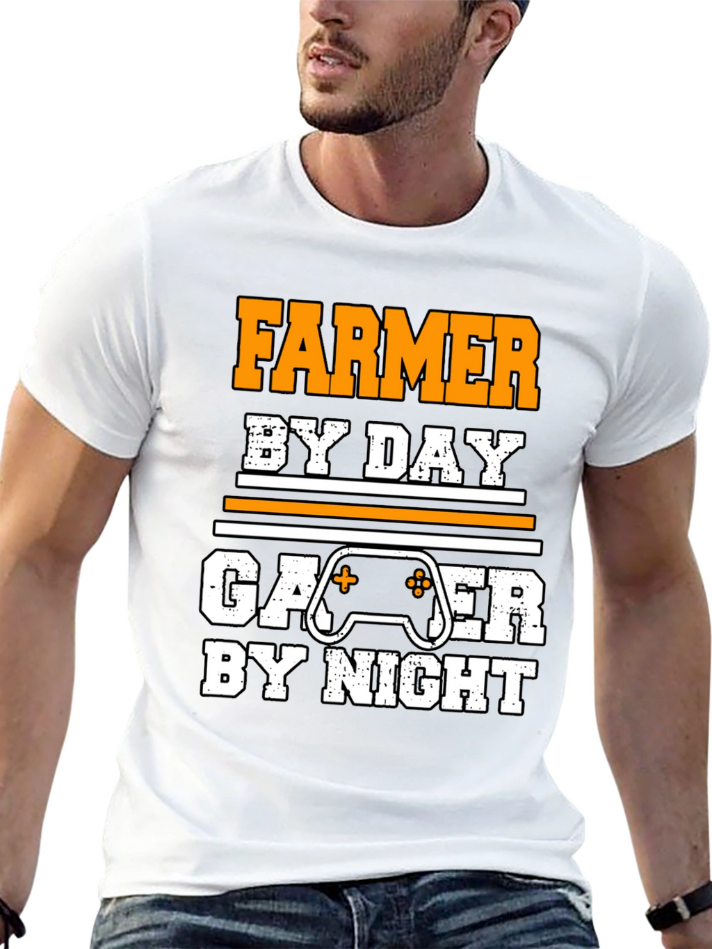 Farmer by Day Gamer by Night Novelty T-Shirt