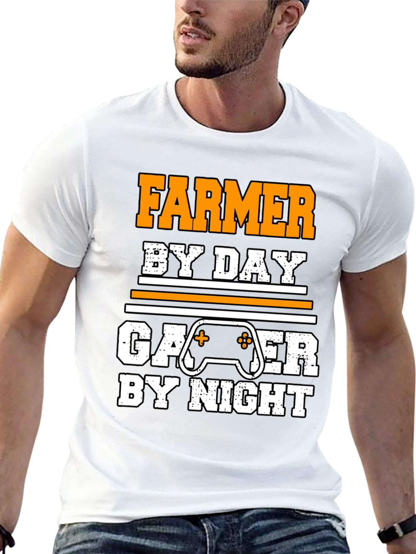 Farmer by Day Gamer by Night Novelty T-Shirt