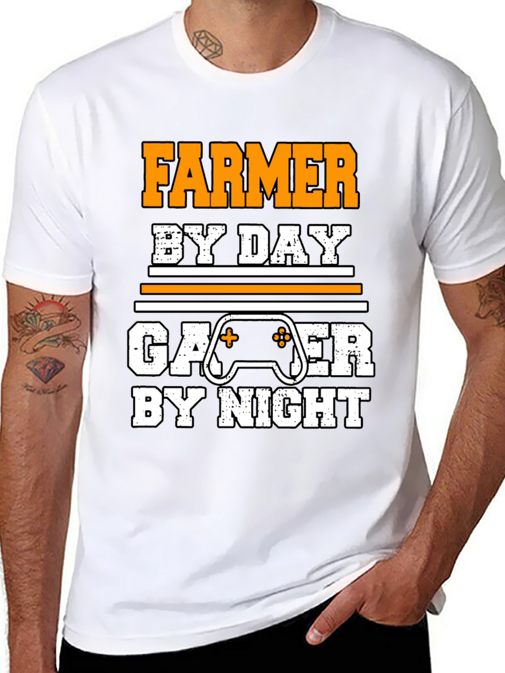 Farmer by Day Gamer by Night Novelty T-Shirt