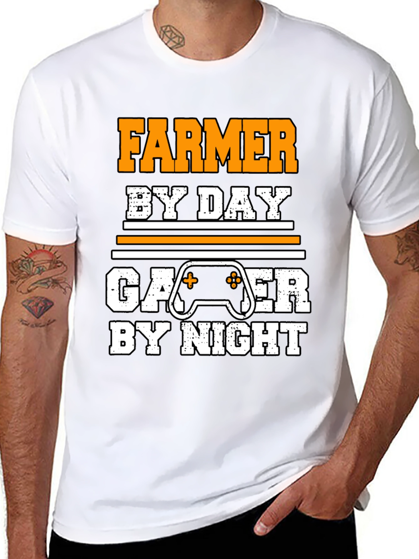 Farmer by Day Gamer by Night Novelty T-Shirt