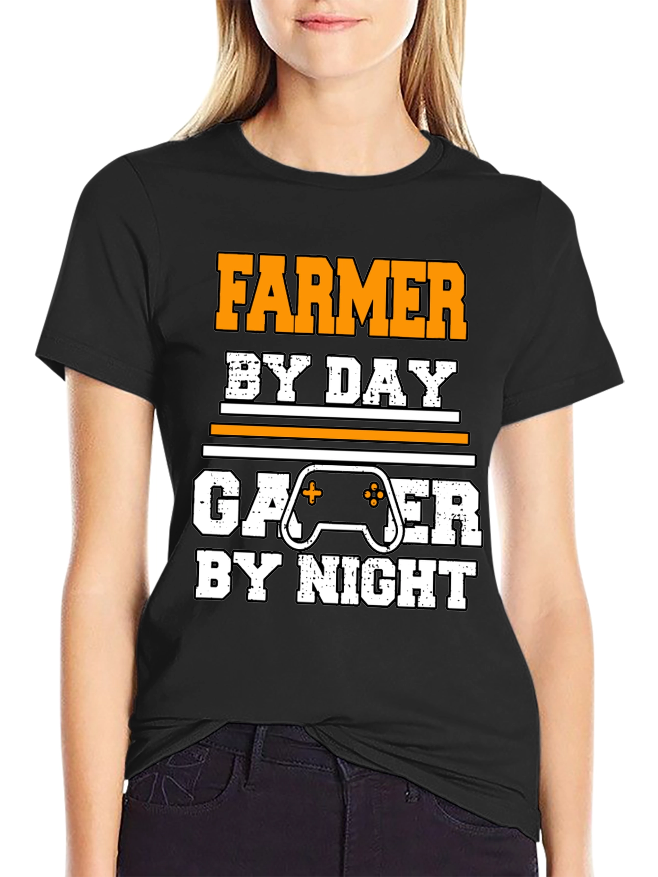 Farmer by Day Gamer by Night Novelty T-Shirt