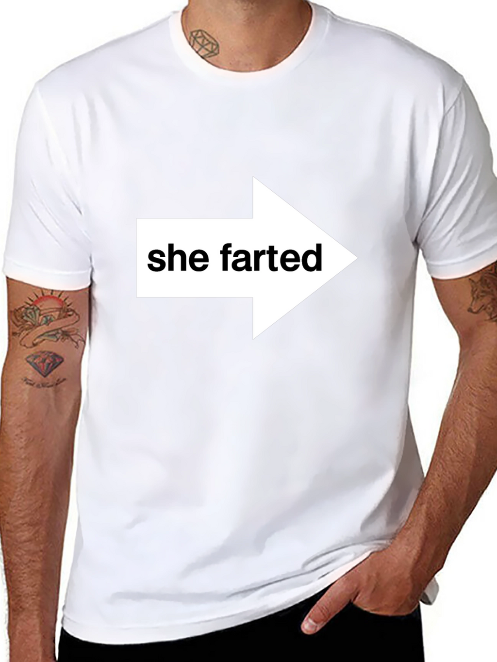 She Farted Arrow Humor Tee