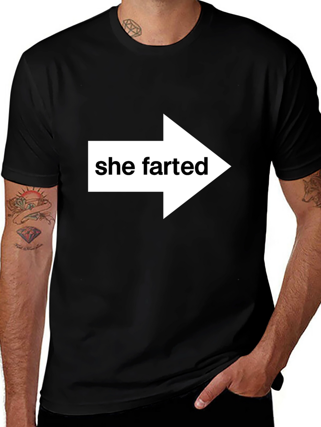 She Farted Arrow Humor Tee