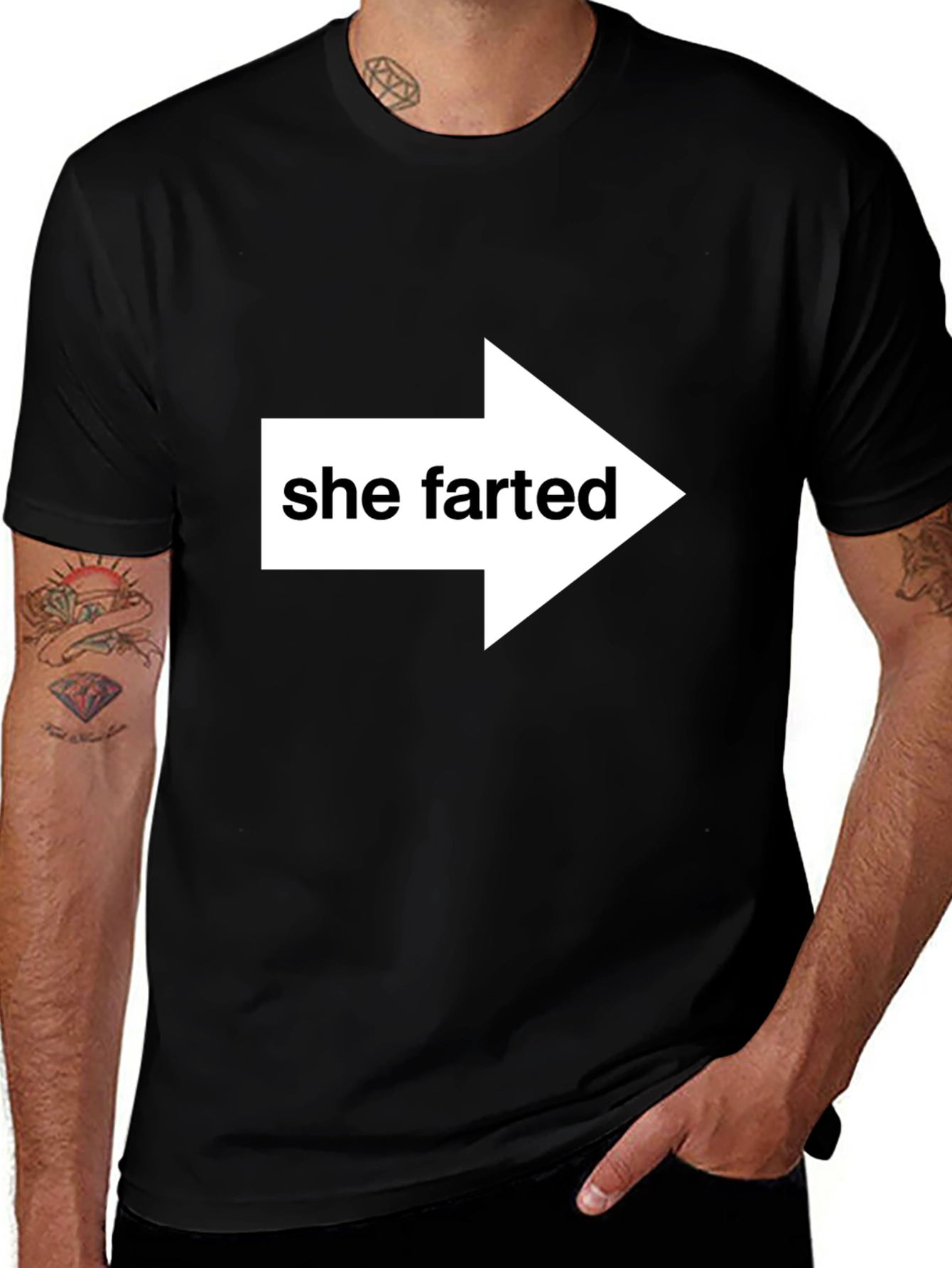 She Farted Arrow Humor Tee