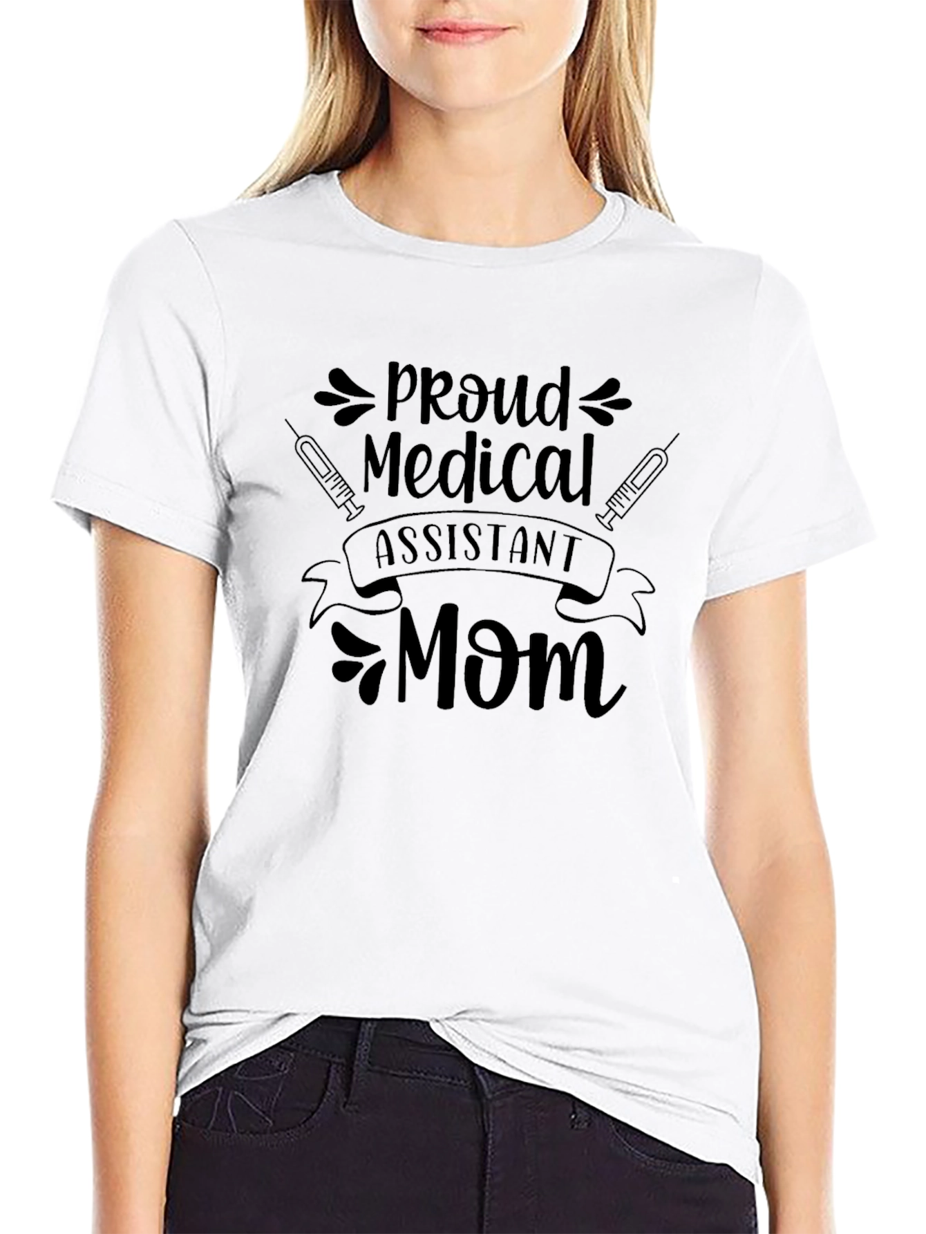 Proud Medical Assistant Mom Black T-Shirt