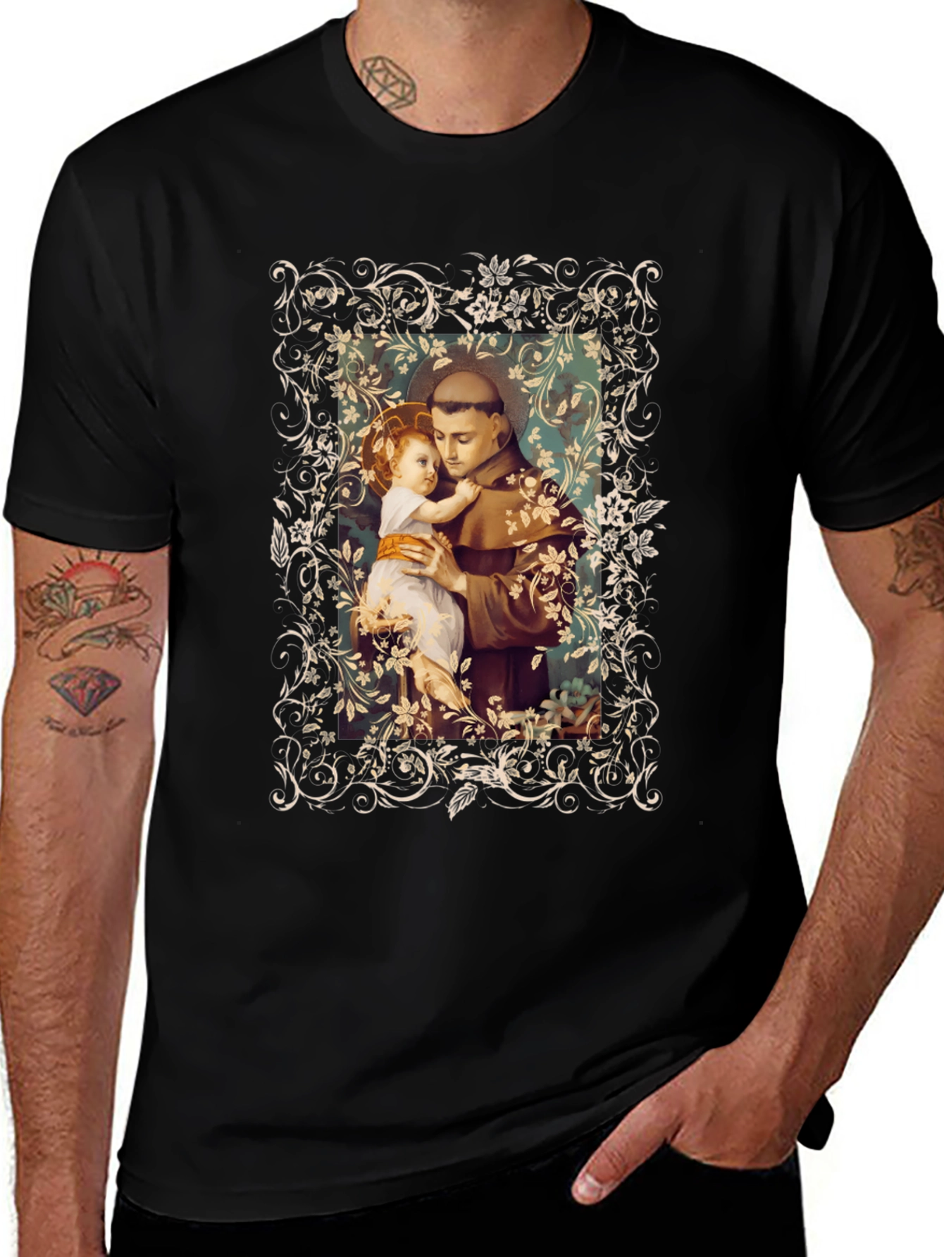 Saint Anthony & Baby Jesus Graphic T-Shirt