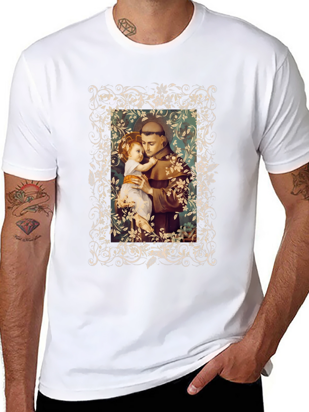 Saint Anthony & Baby Jesus Graphic T-Shirt