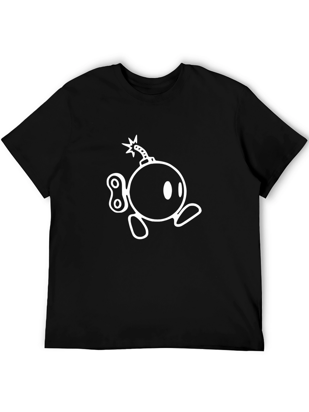 Black T-Shirt with Whimsical Bomb Design