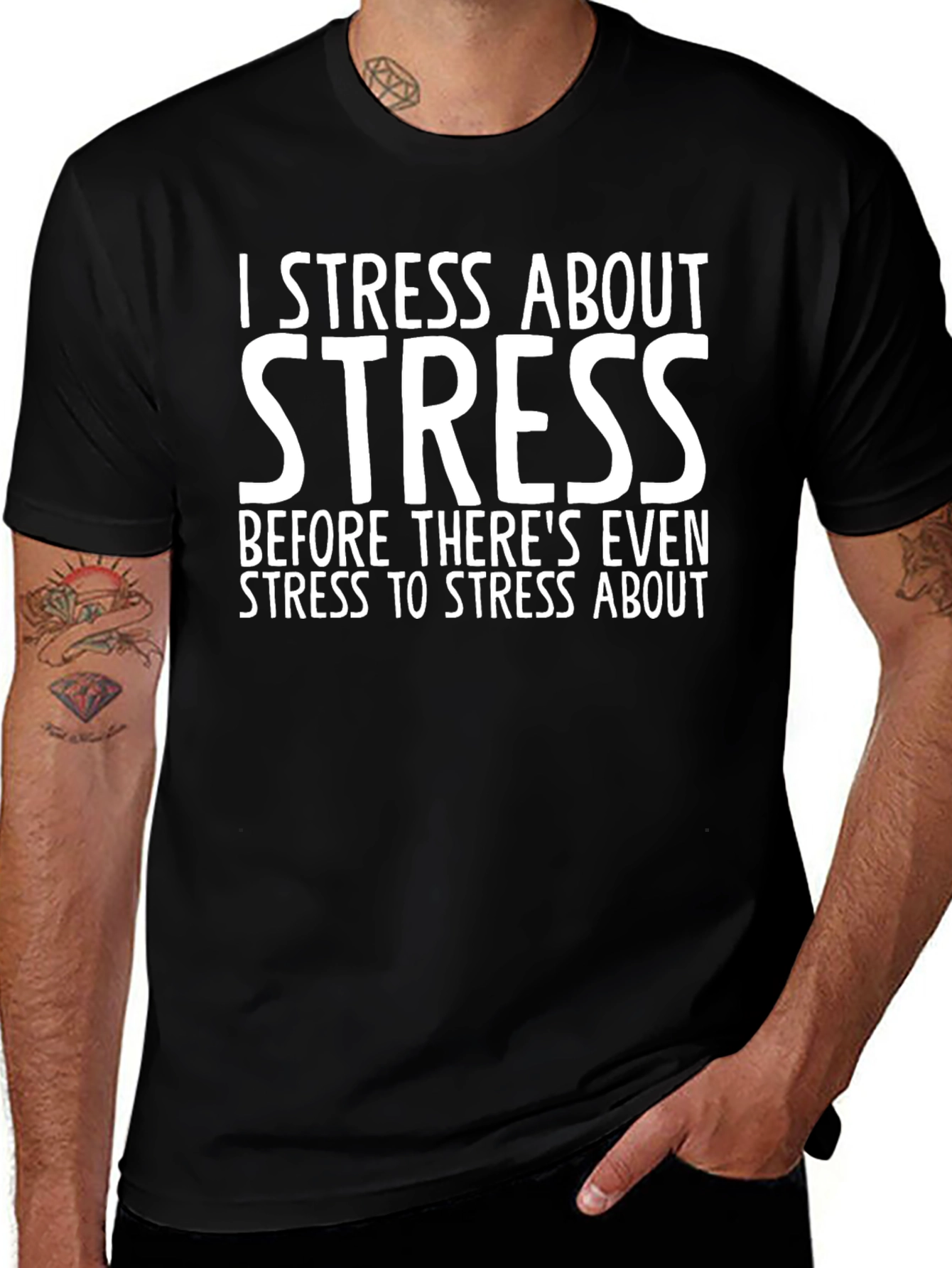 I Stress About Stress T-Shirt - Funny Graphic Tee