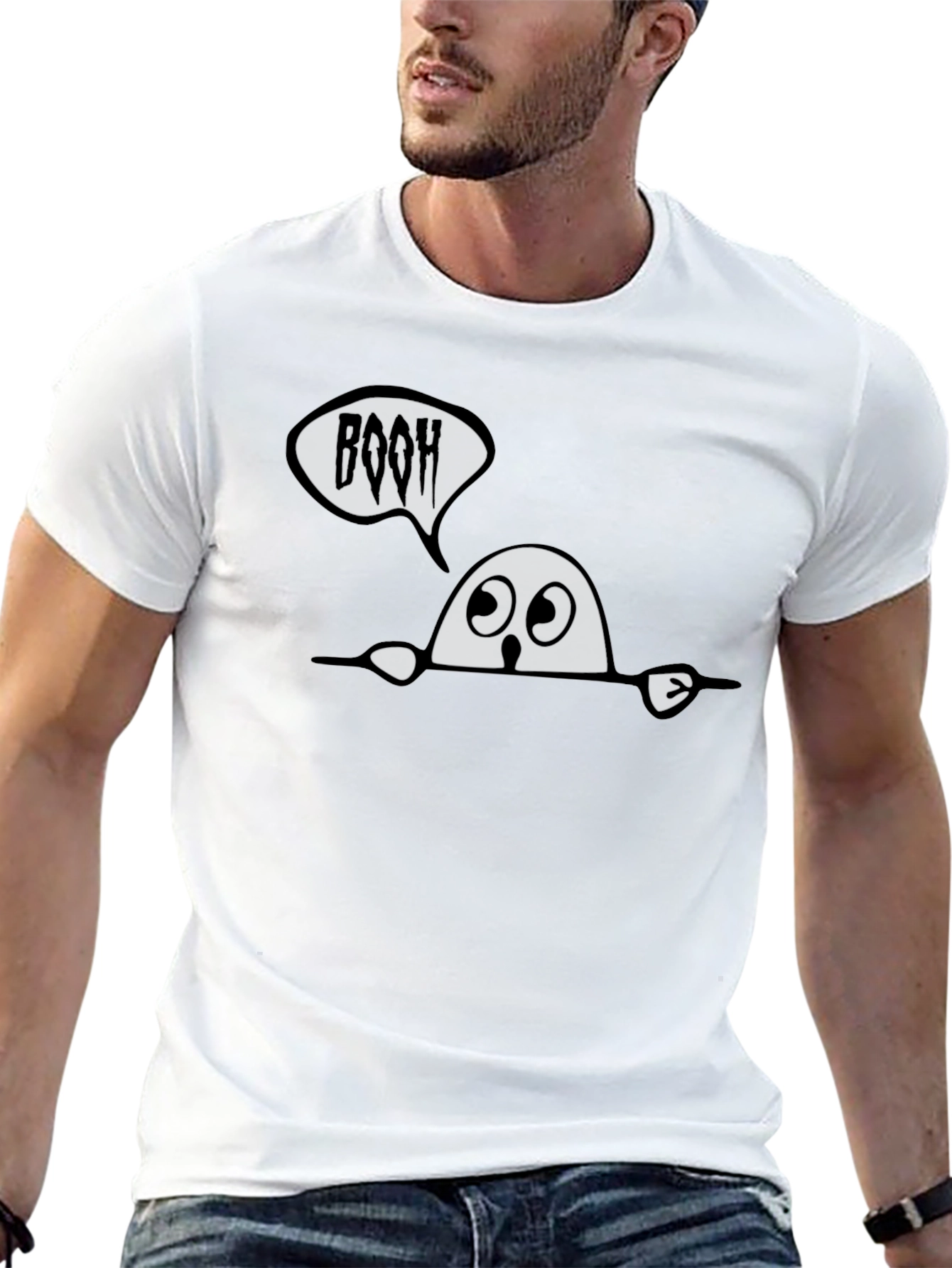 BOOH Ghost Graphic T-Shirt - Halloween Fun