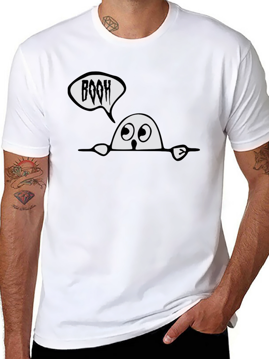 BOOH Ghost Graphic T-Shirt - Halloween Fun