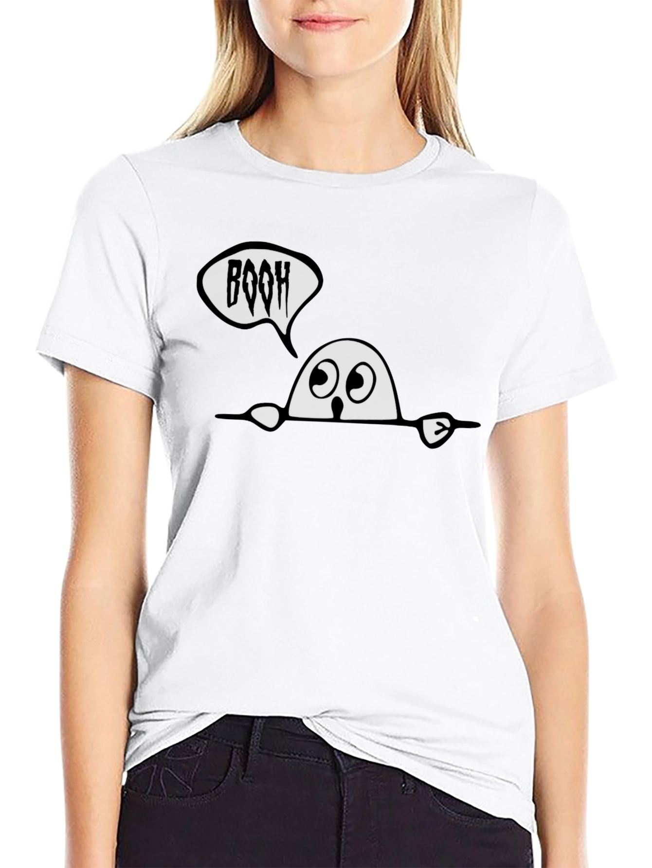 BOOH Ghost Graphic T-Shirt - Halloween Fun
