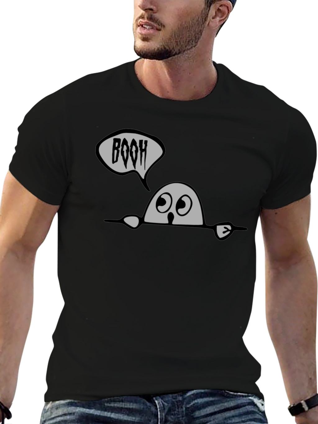 BOOH Ghost Graphic T-Shirt - Halloween Fun