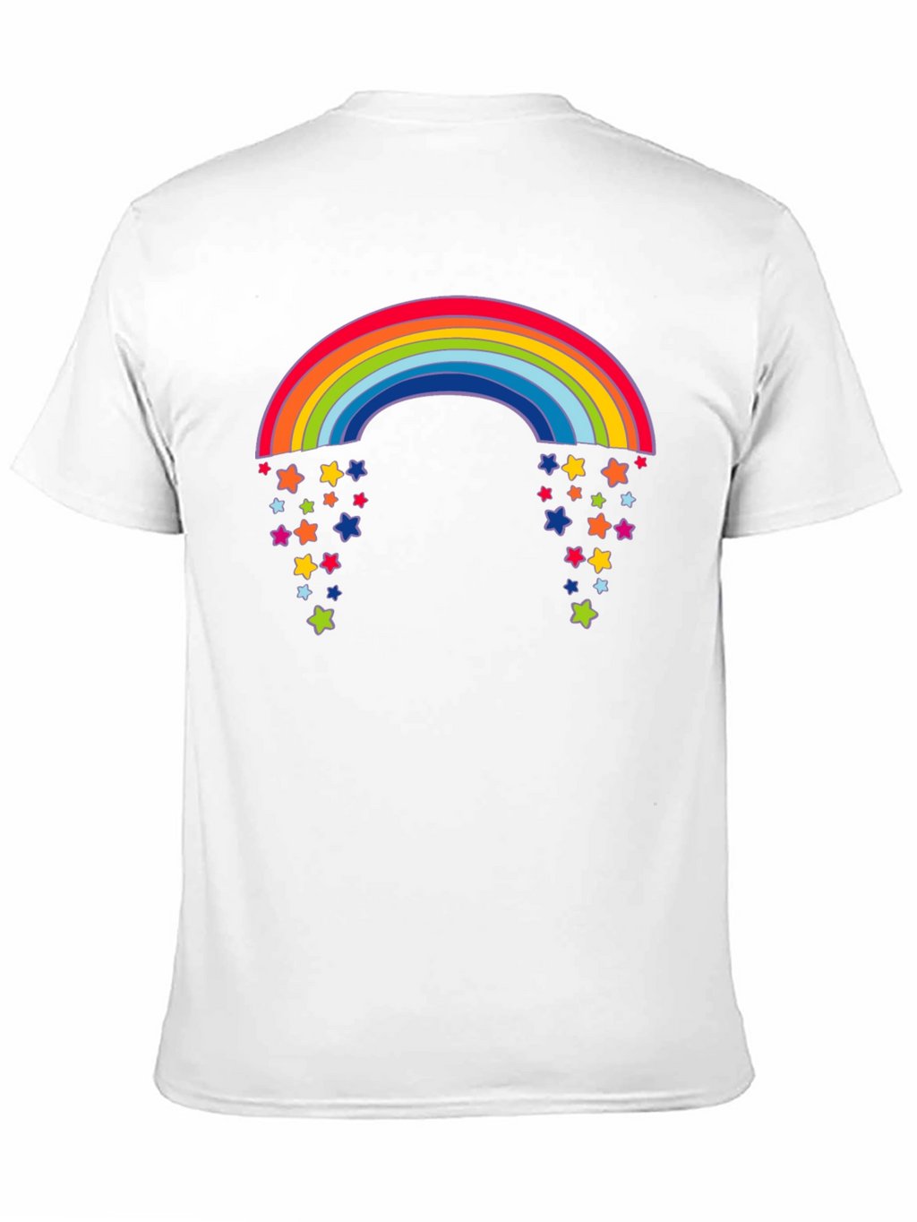 Rainbow Starfall Graphic Black T-Shirt
