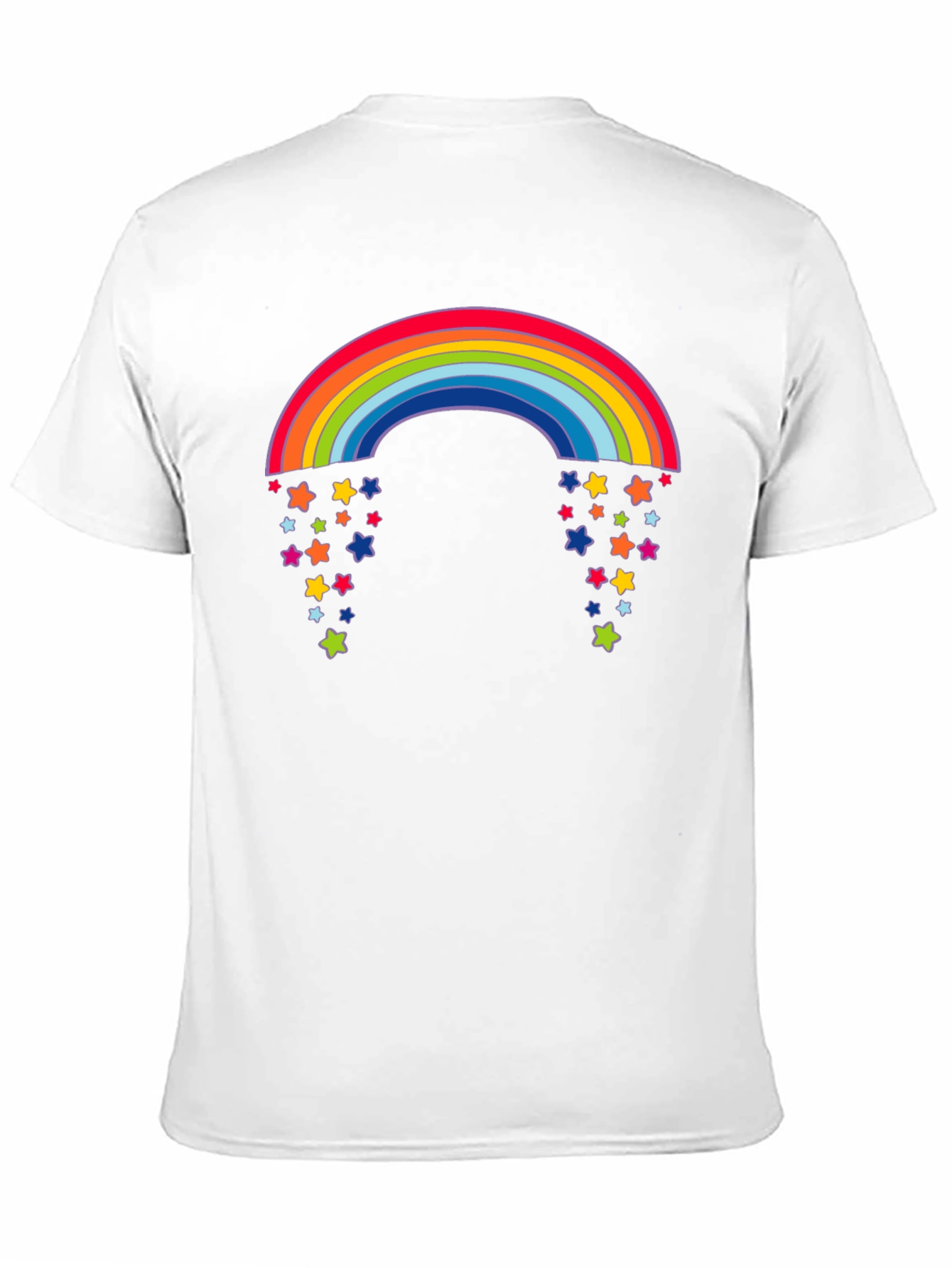 Rainbow Starfall Graphic Black T-Shirt