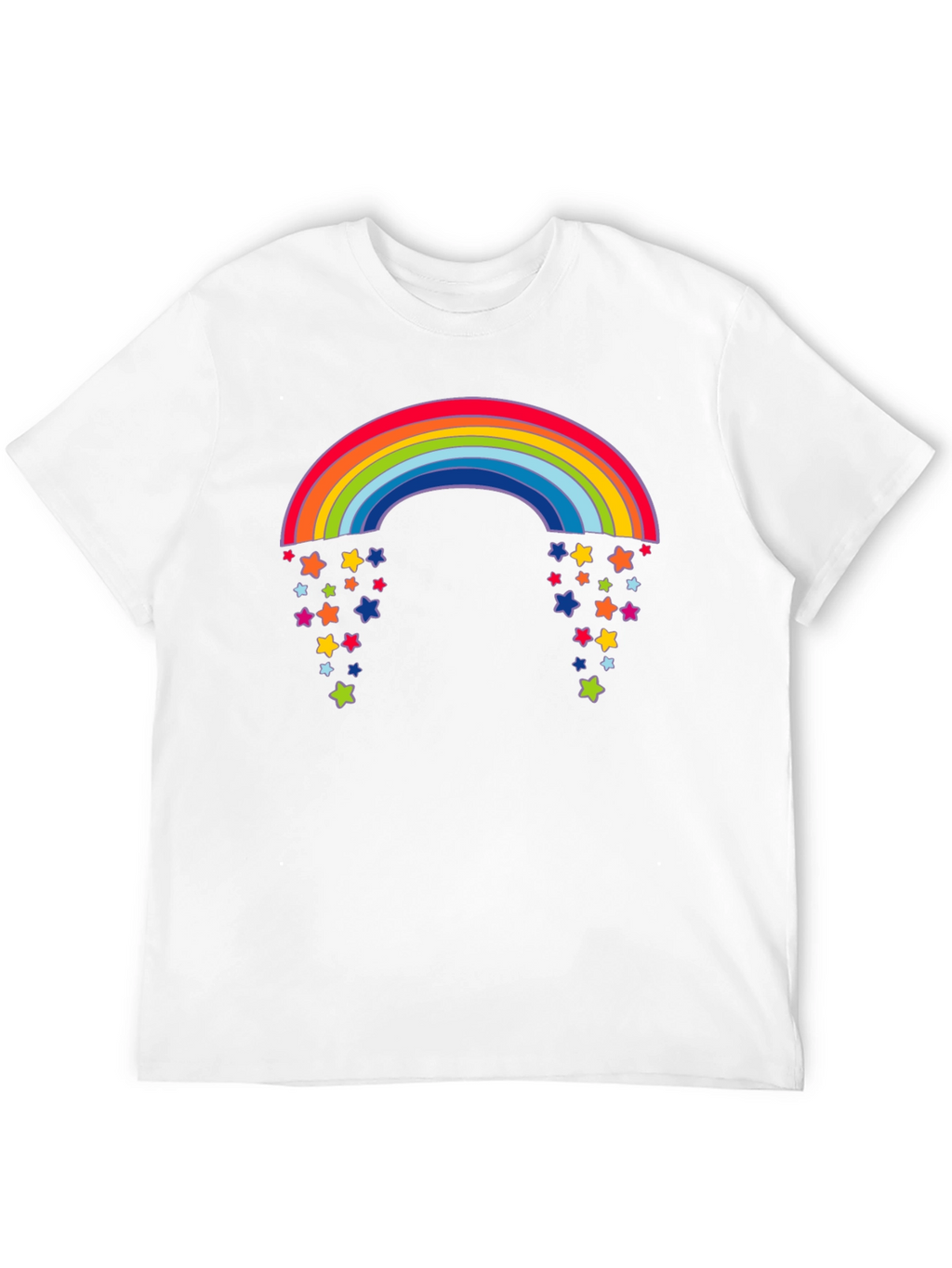 Rainbow Starfall Graphic Black T-Shirt