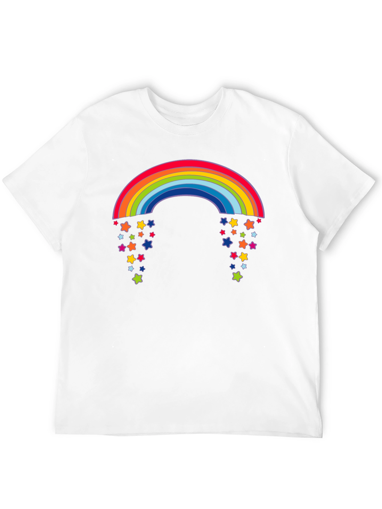 Rainbow Starfall Graphic Black T-Shirt