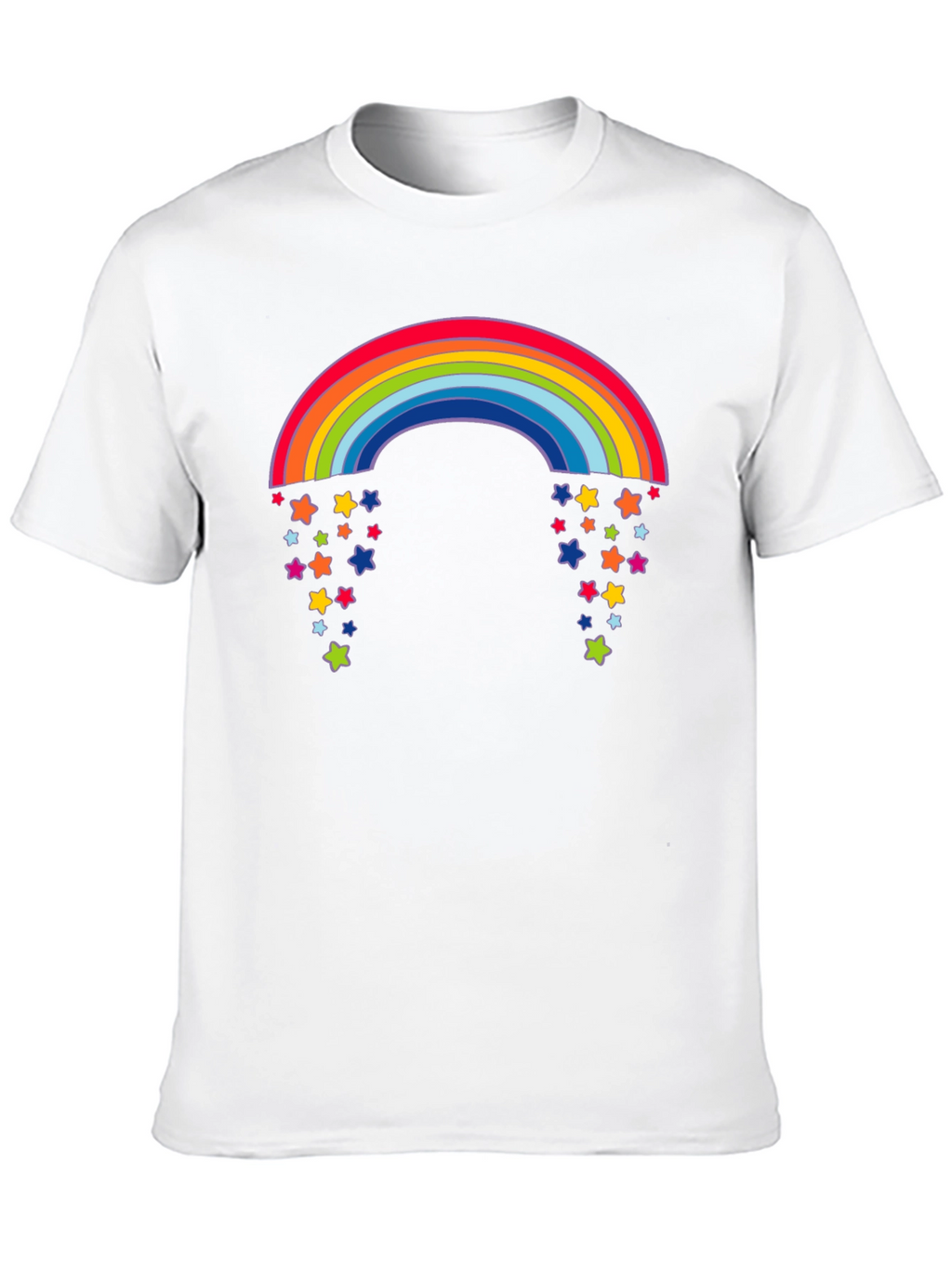 Rainbow Starfall Graphic Black T-Shirt