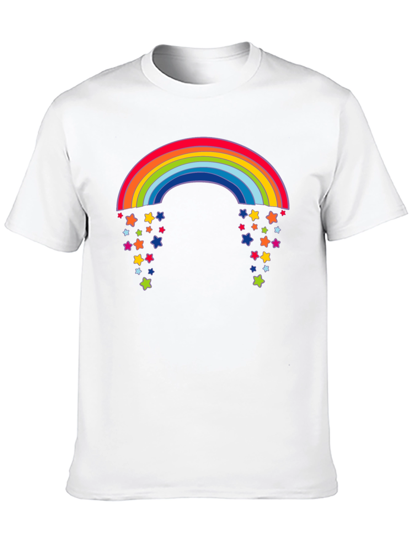 Rainbow Starfall Graphic Black T-Shirt