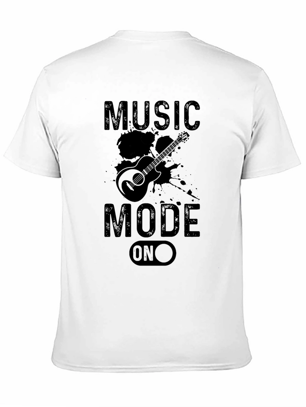 Music Mode On Graphic Black T-Shirt
