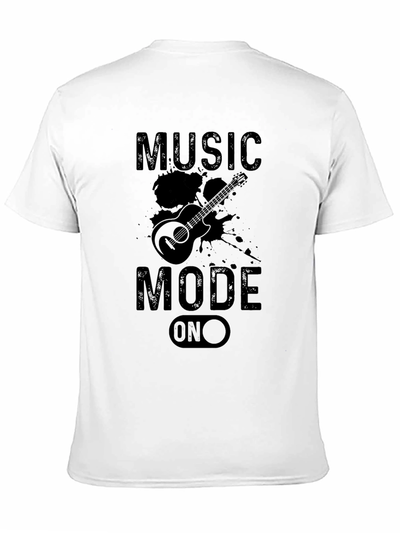 Music Mode On Graphic Black T-Shirt