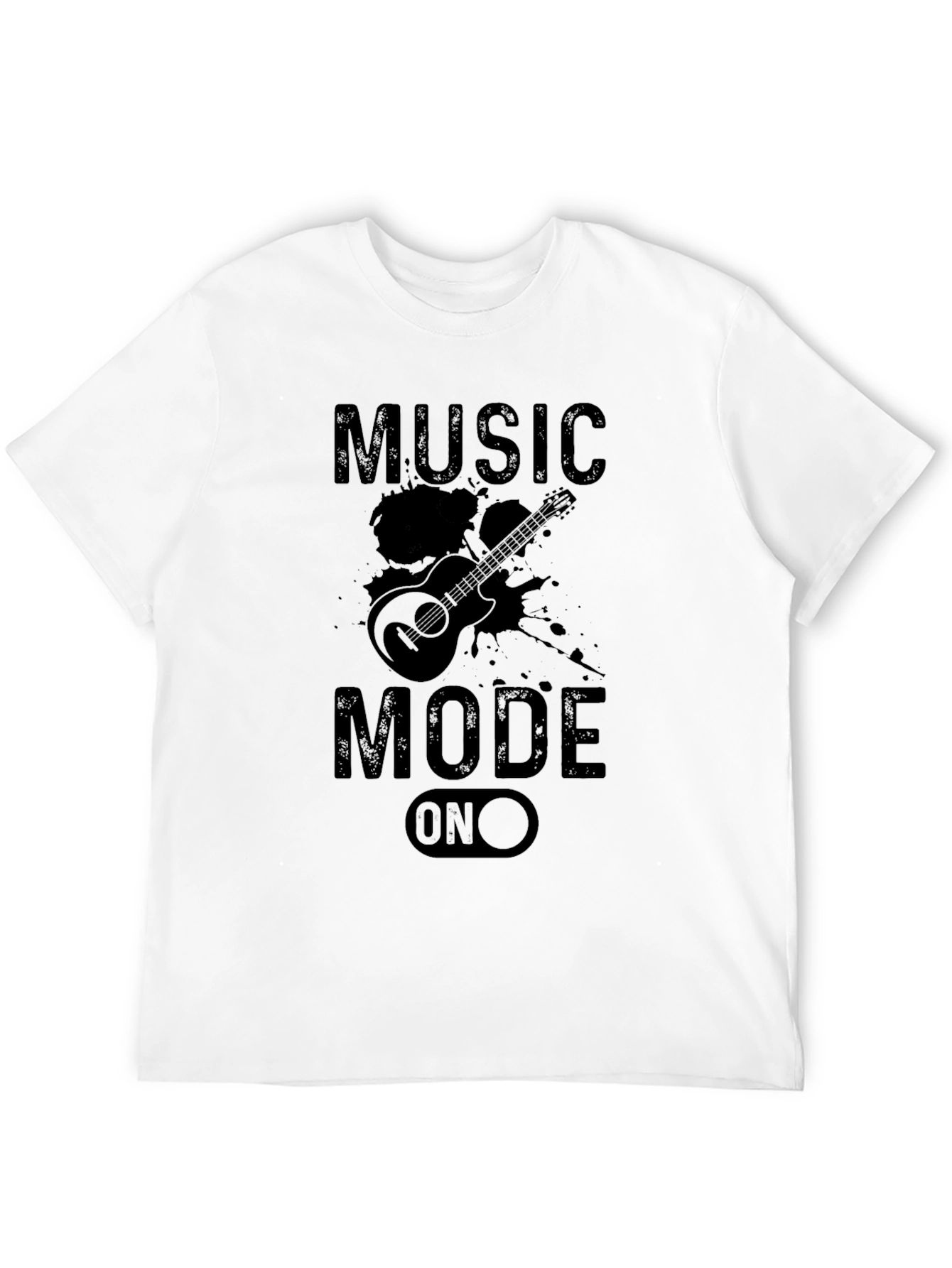 Music Mode On Graphic Black T-Shirt