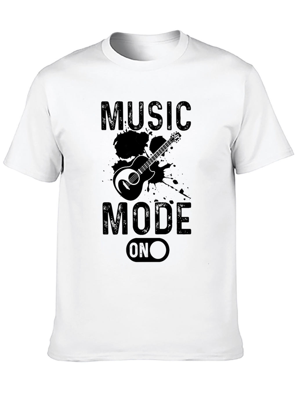 Music Mode On Graphic Black T-Shirt