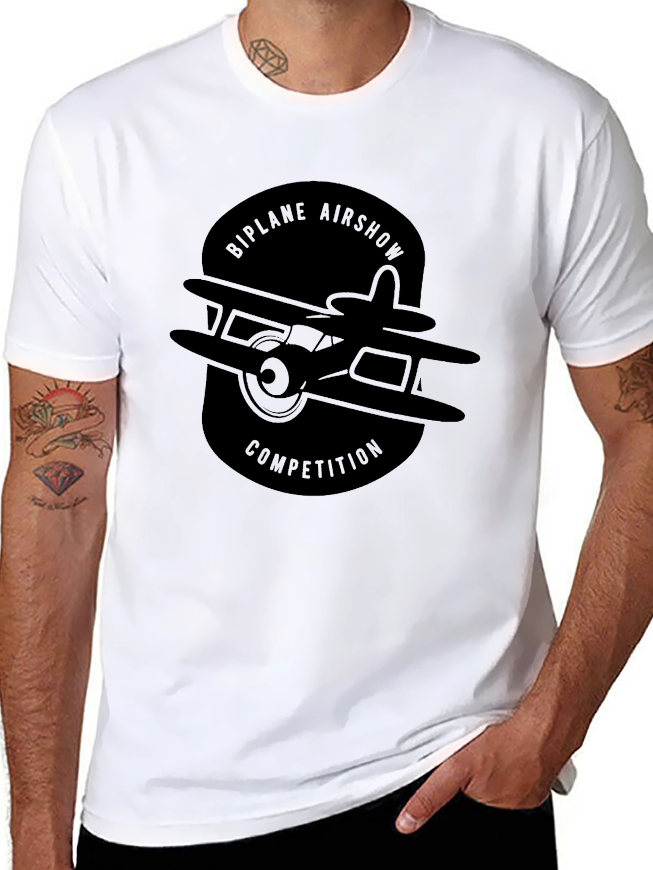 Biplane Airshow Competition Graphic T-Shirt