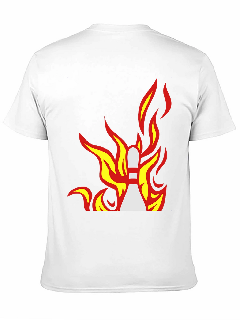 Flaming Bowling Pin Graphic Tee - Strike a Style!