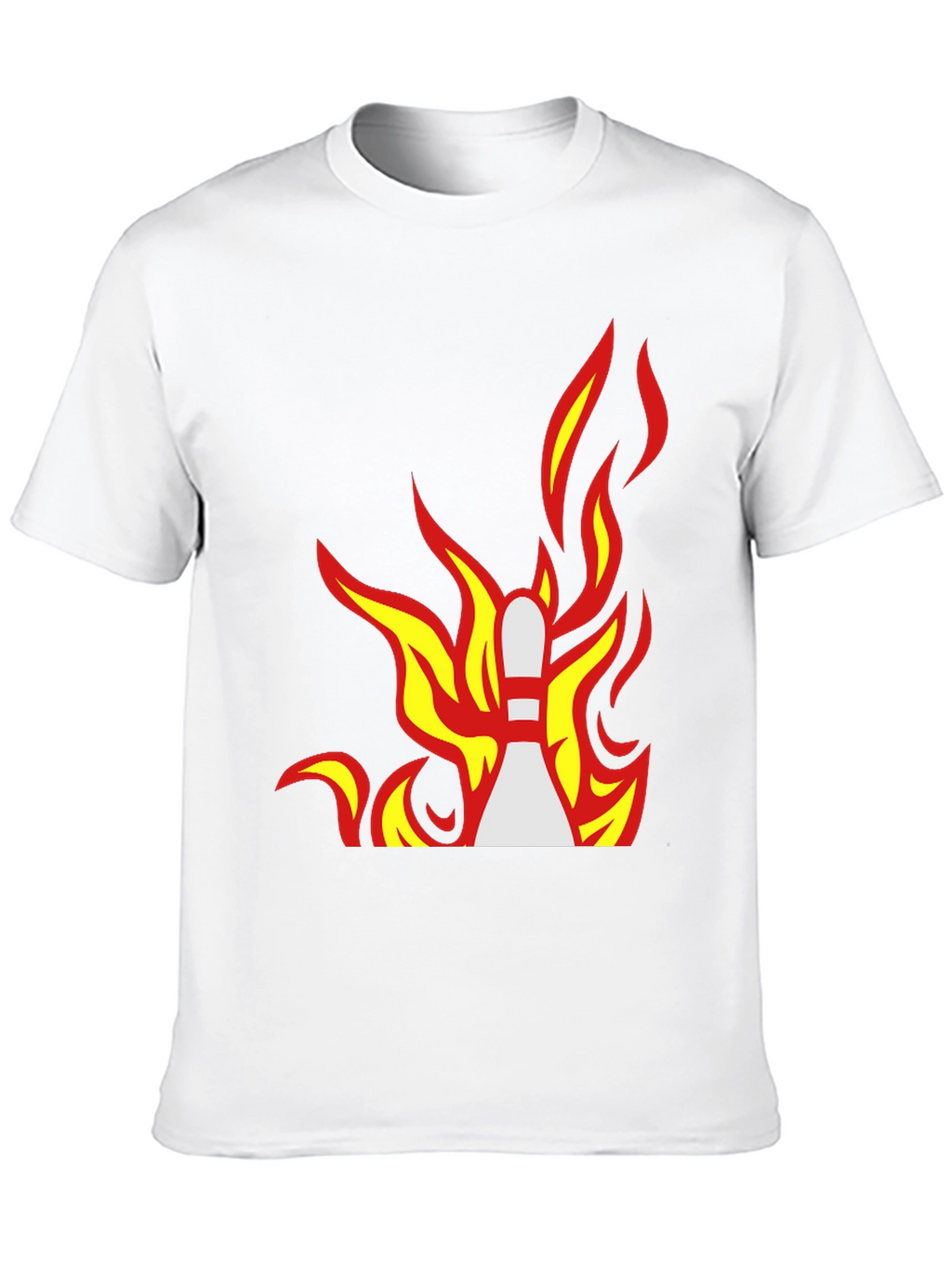Flaming Bowling Pin Graphic Tee - Strike a Style!