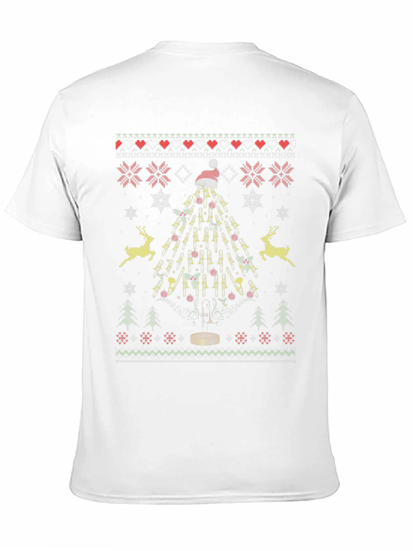 Trombone Christmas Tree Ugly Sweater T-Shirt