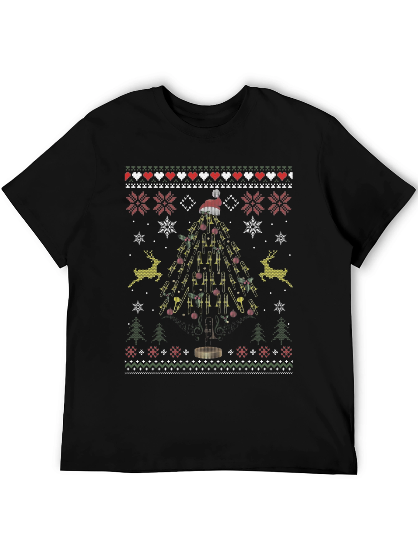 Trombone Christmas Tree Ugly Sweater T-Shirt
